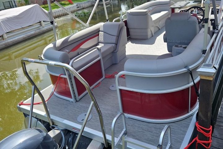 a motorcycle parked on top of a chair